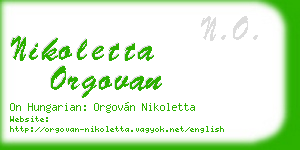nikoletta orgovan business card